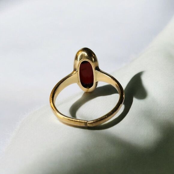 Antique 10k Gold Cabochon Carnelian Ring Size 4.5 Georgian Vintage Ring 2.8g - Picture 4 of 16
